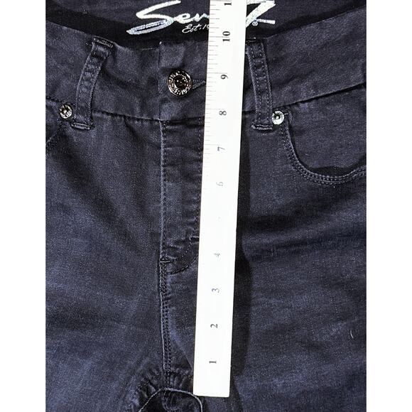 Seven7 Tummyless Mid-Rise Skinny Black Jeans Size 12 29X29 - Picture 3 of 8